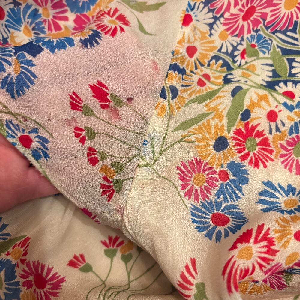 Boden Wildflower Floral Chiffon Dress V-Neck Flutter Sleeve 8L *small flaws* - Picture 5 of 12